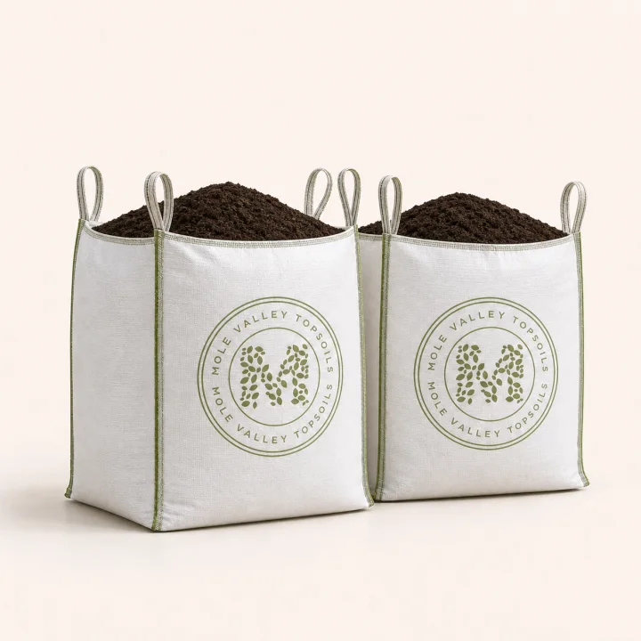Mole Valley bulk bags filled with topsoil